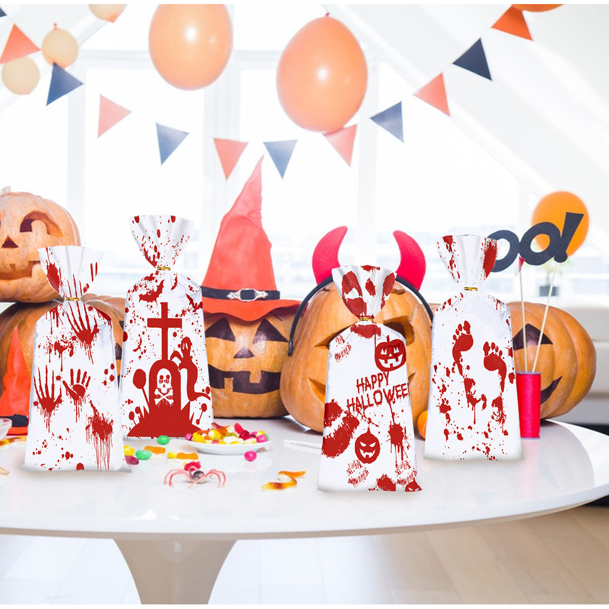 50 PCS Halloween Bloody Treat Bags