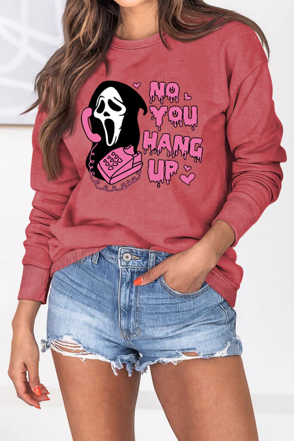 Women's Halloween Ghostface Pullover