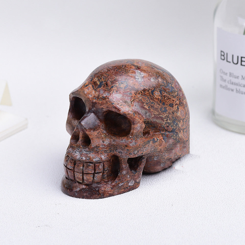 3 Inch Natural Crystal Skull Carved Halloween Decorative