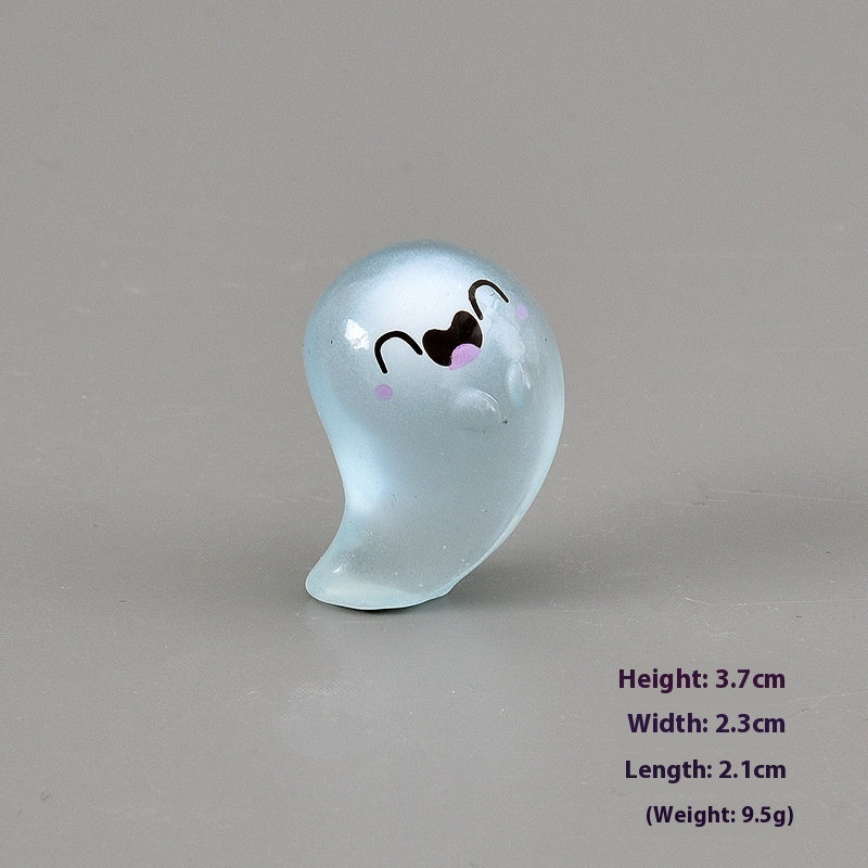 Cartoon Luminous Little Ghost Halloween Diy Ornament Keychain Pendant