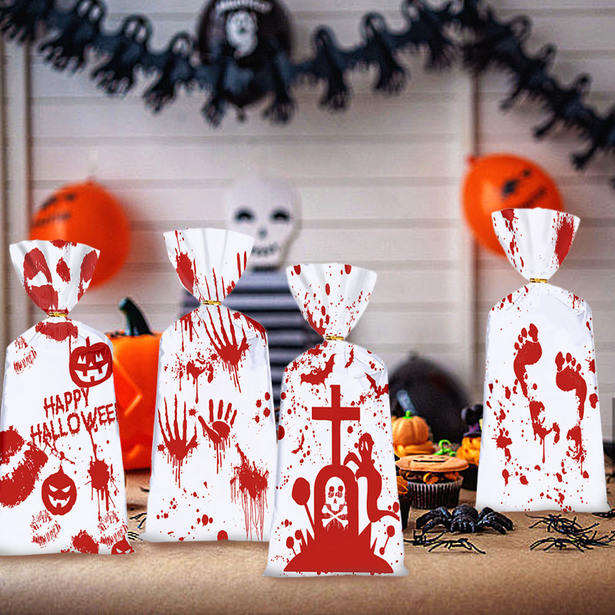 50 PCS Halloween Bloody Treat Bags