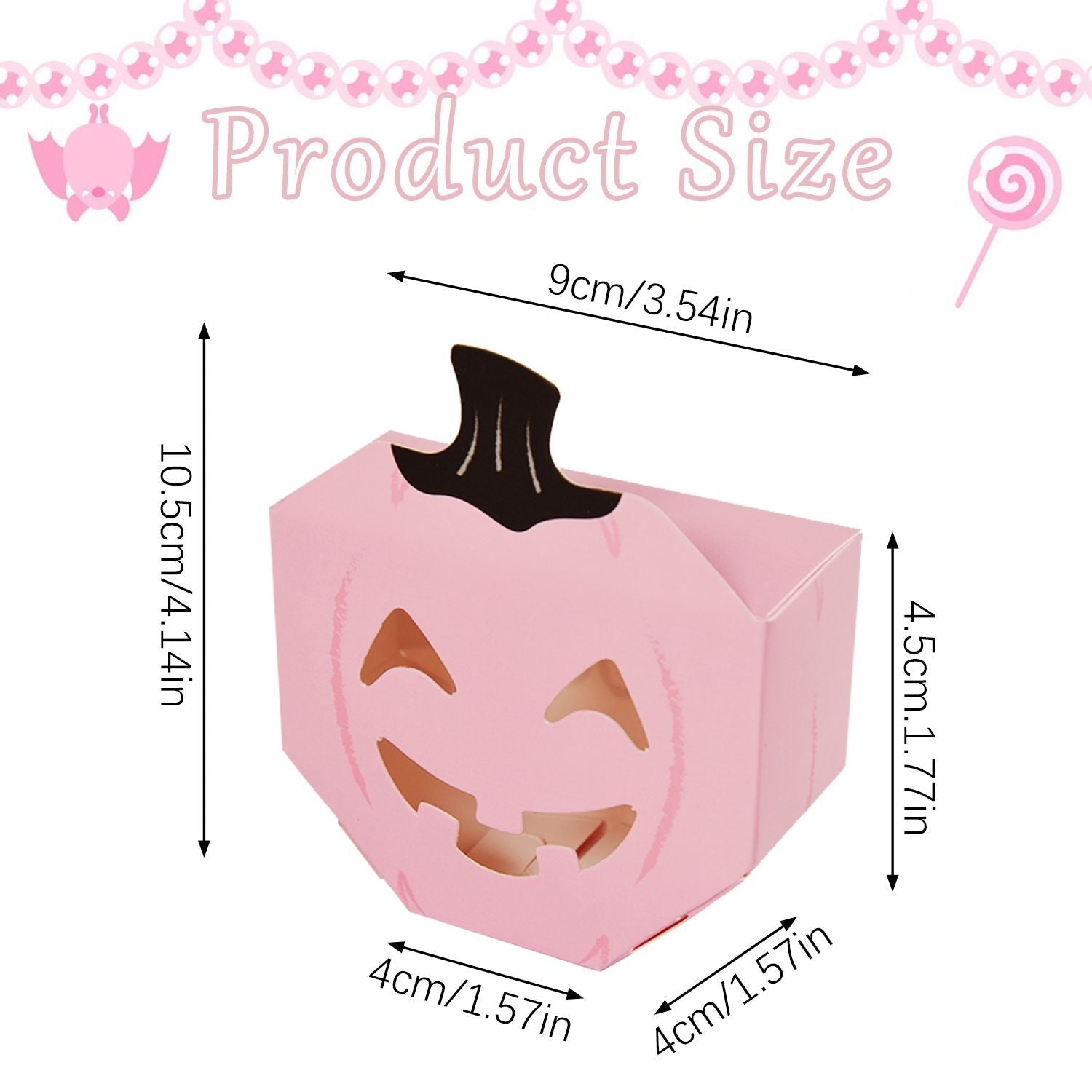 10Pcs Halloween Pink Pumpkin Gift Boxes