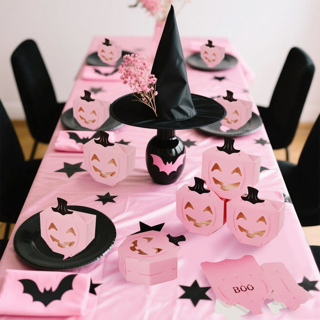 10Pcs Halloween Pink Pumpkin Gift Boxes