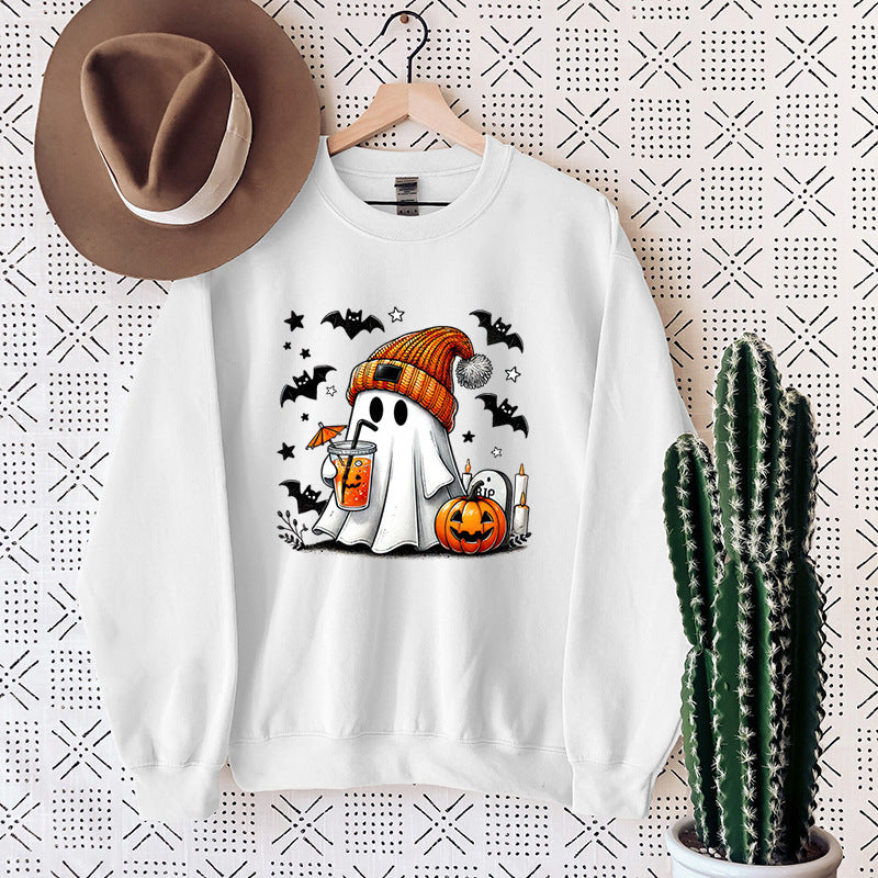 Sweatshirt Halloween Ghost Pumpkin Bat Pullover