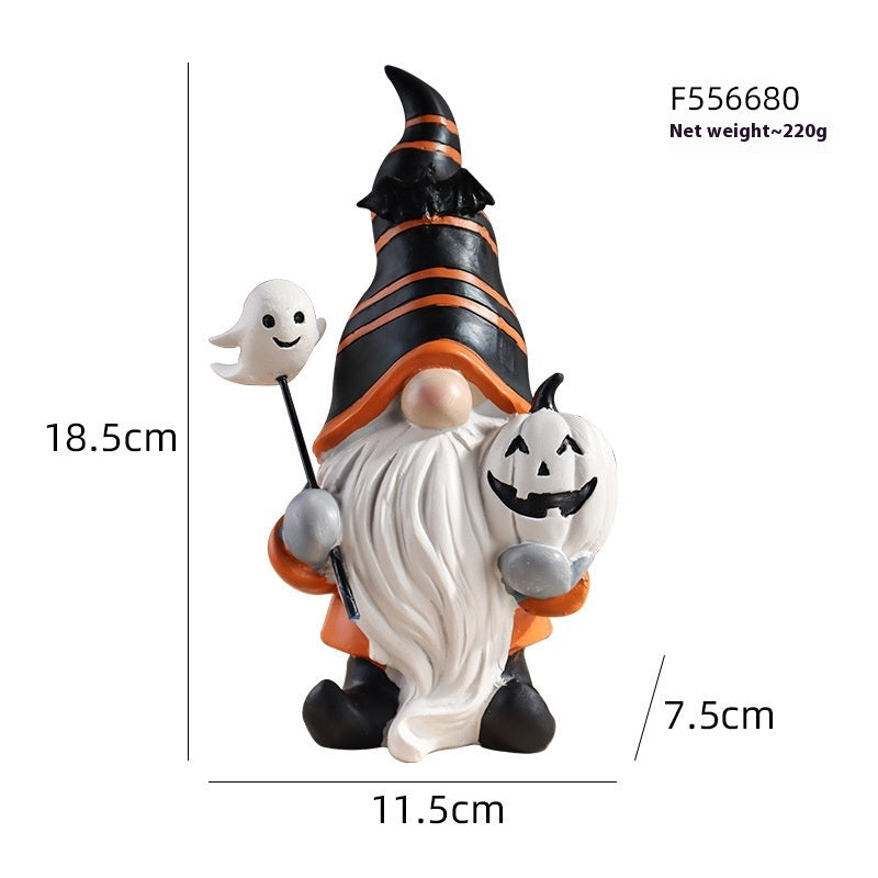 Halloween Pumpkin Elf Wizard Mini Resin
