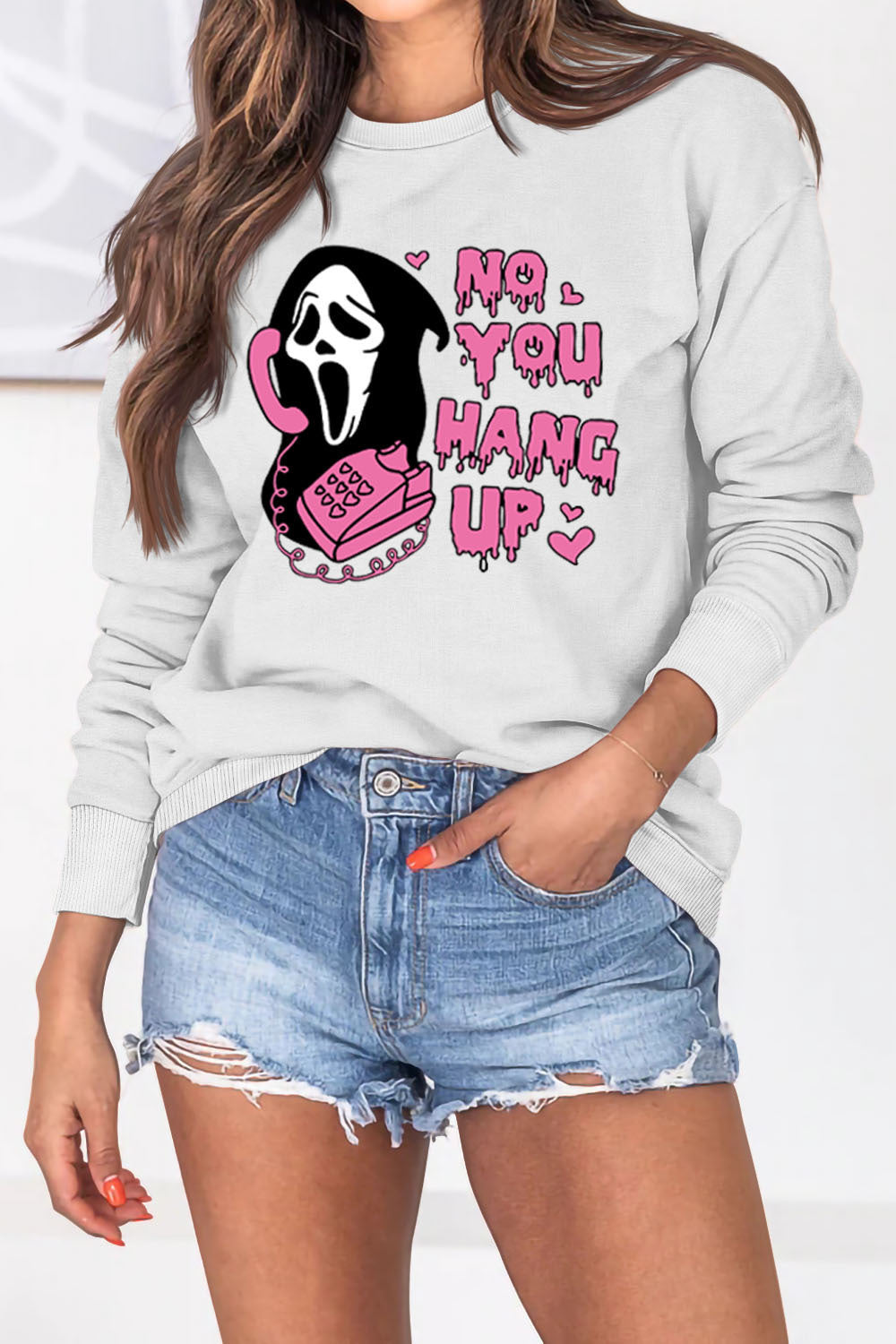 Women's Halloween Ghostface Pullover
