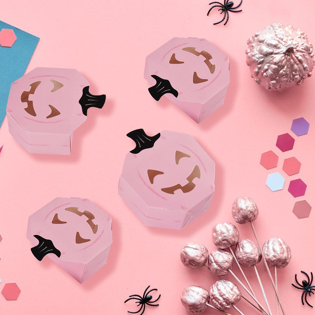 10Pcs Halloween Pink Pumpkin Gift Boxes