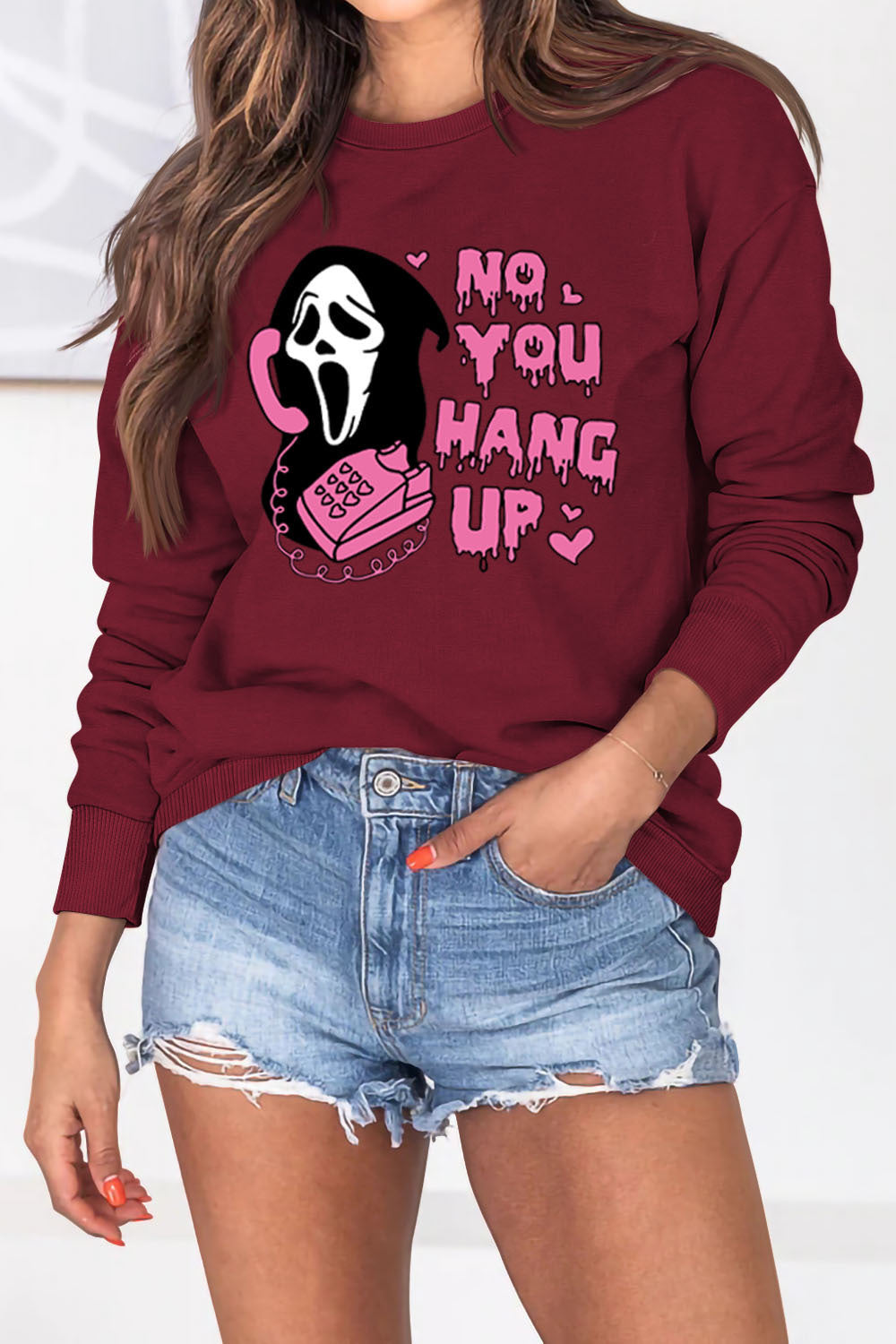Women's Halloween Ghostface Pullover
