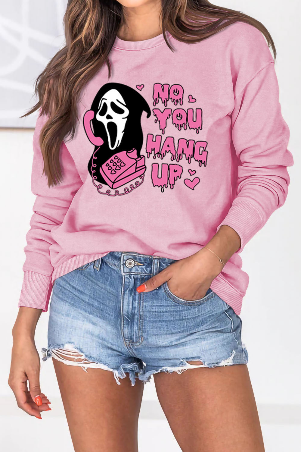 Women's Halloween Ghostface Pullover