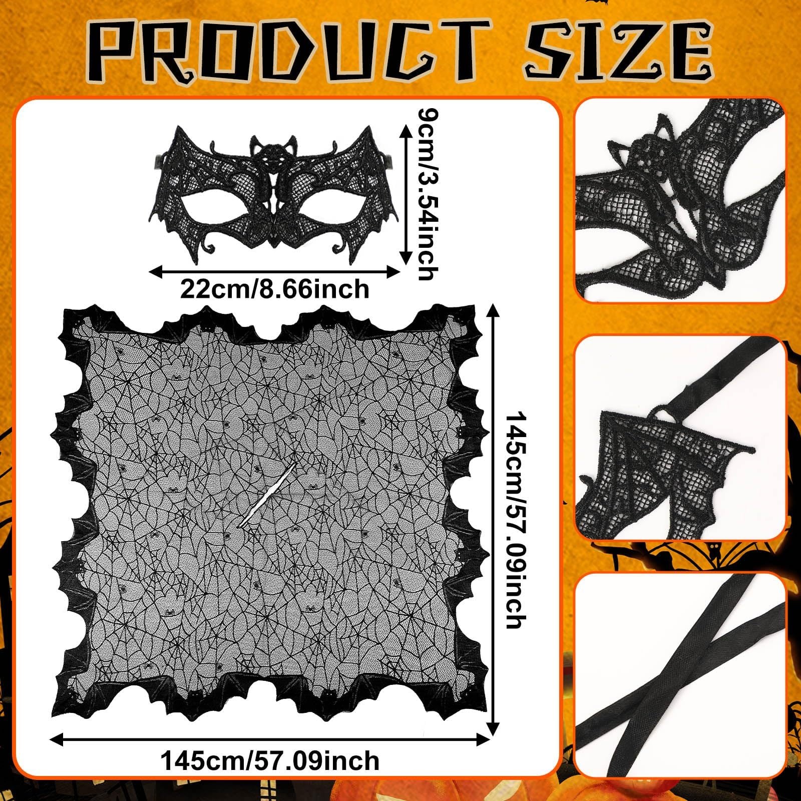 2 Pcs Halloween Poncho For Women