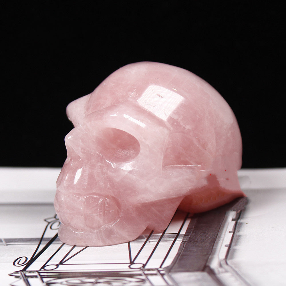 3 Inch Natural Crystal Skull Carved Halloween Decorative