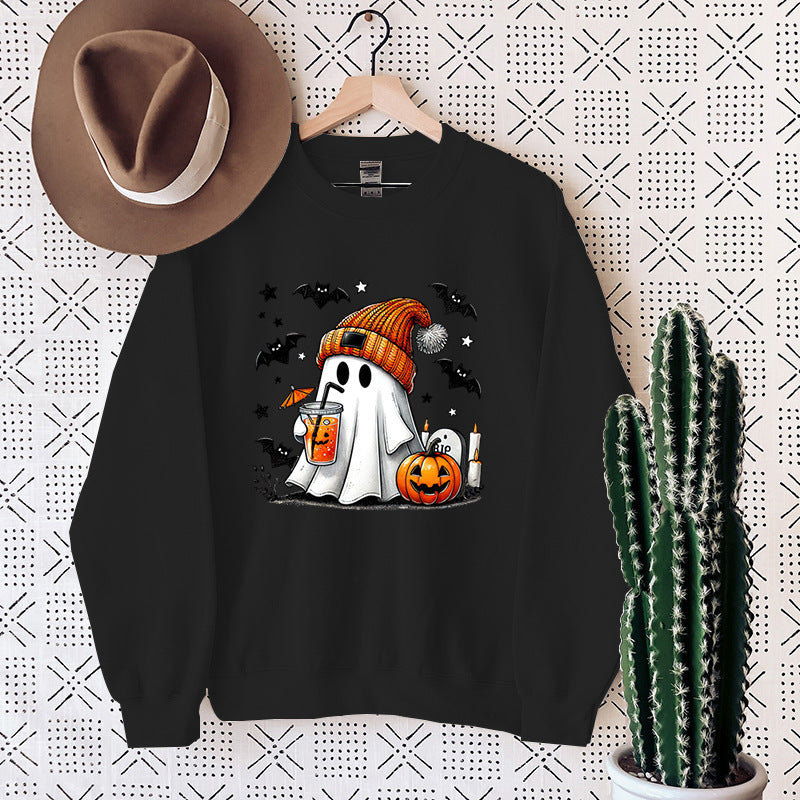 Sweatshirt Halloween Ghost Pumpkin Bat Pullover