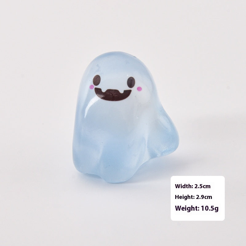 Cartoon Luminous Little Ghost Halloween Diy Ornament Keychain Pendant