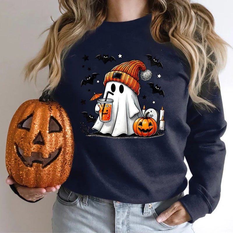 Sweatshirt Halloween Ghost Pumpkin Bat Pullover