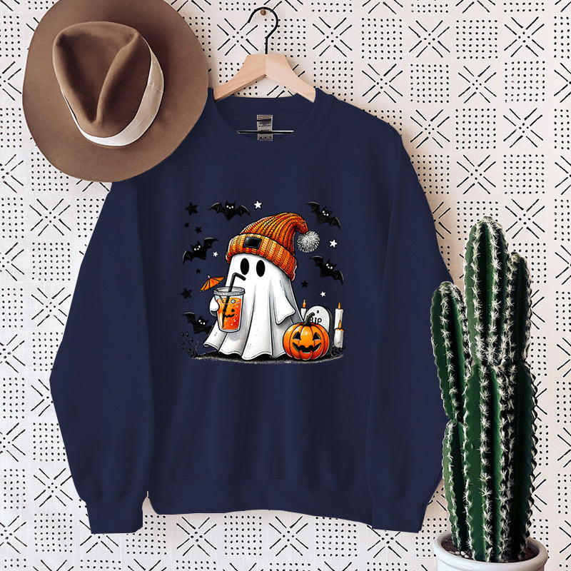 Sweatshirt Halloween Ghost Pumpkin Bat Pullover