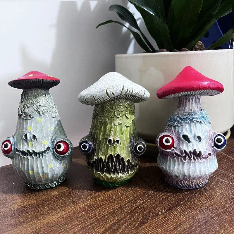 Halloween Mushroom Sculpture Resin Craft