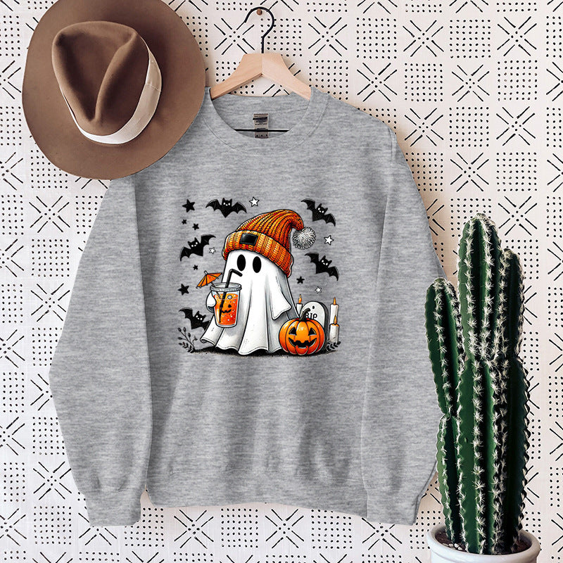 Sweatshirt Halloween Ghost Pumpkin Bat Pullover