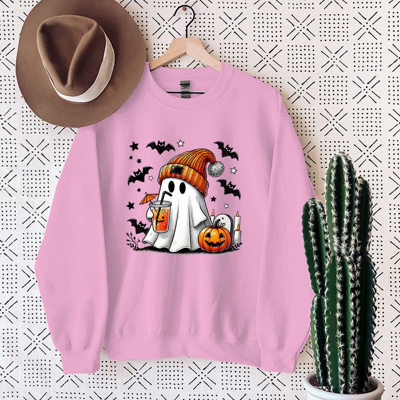 Sweatshirt Halloween Ghost Pumpkin Bat Pullover