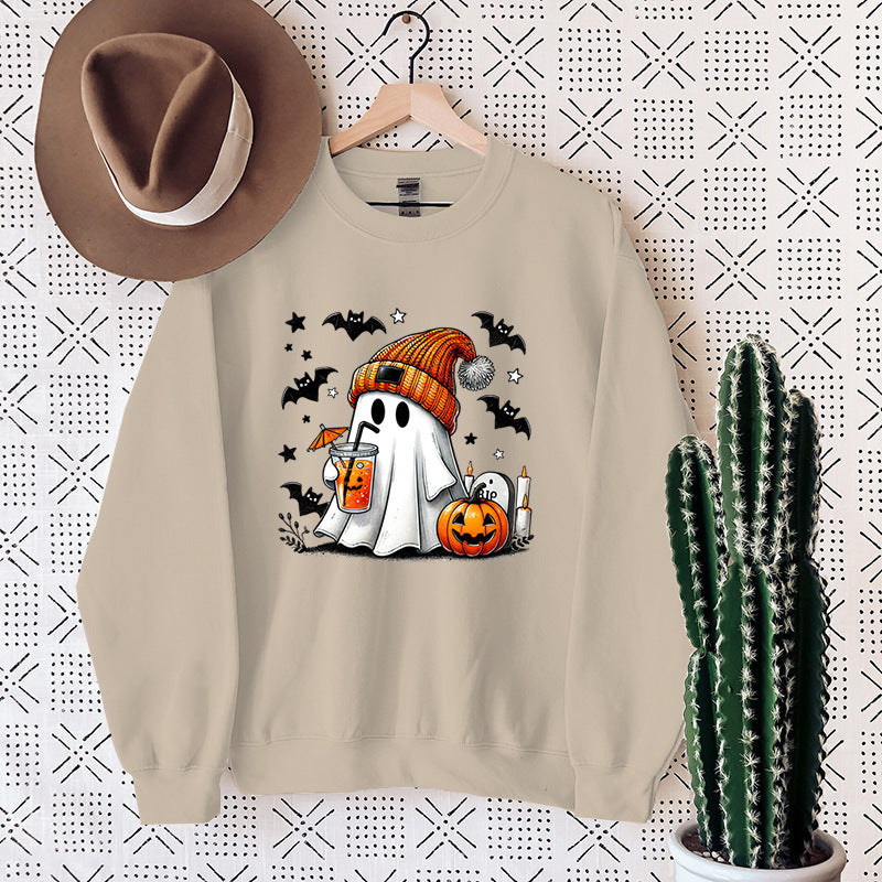Sweatshirt Halloween Ghost Pumpkin Bat Pullover