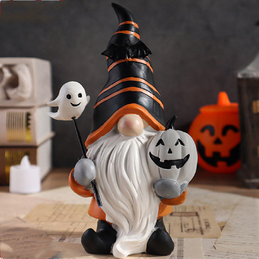 Halloween Pumpkin Elf Wizard Mini Resin
