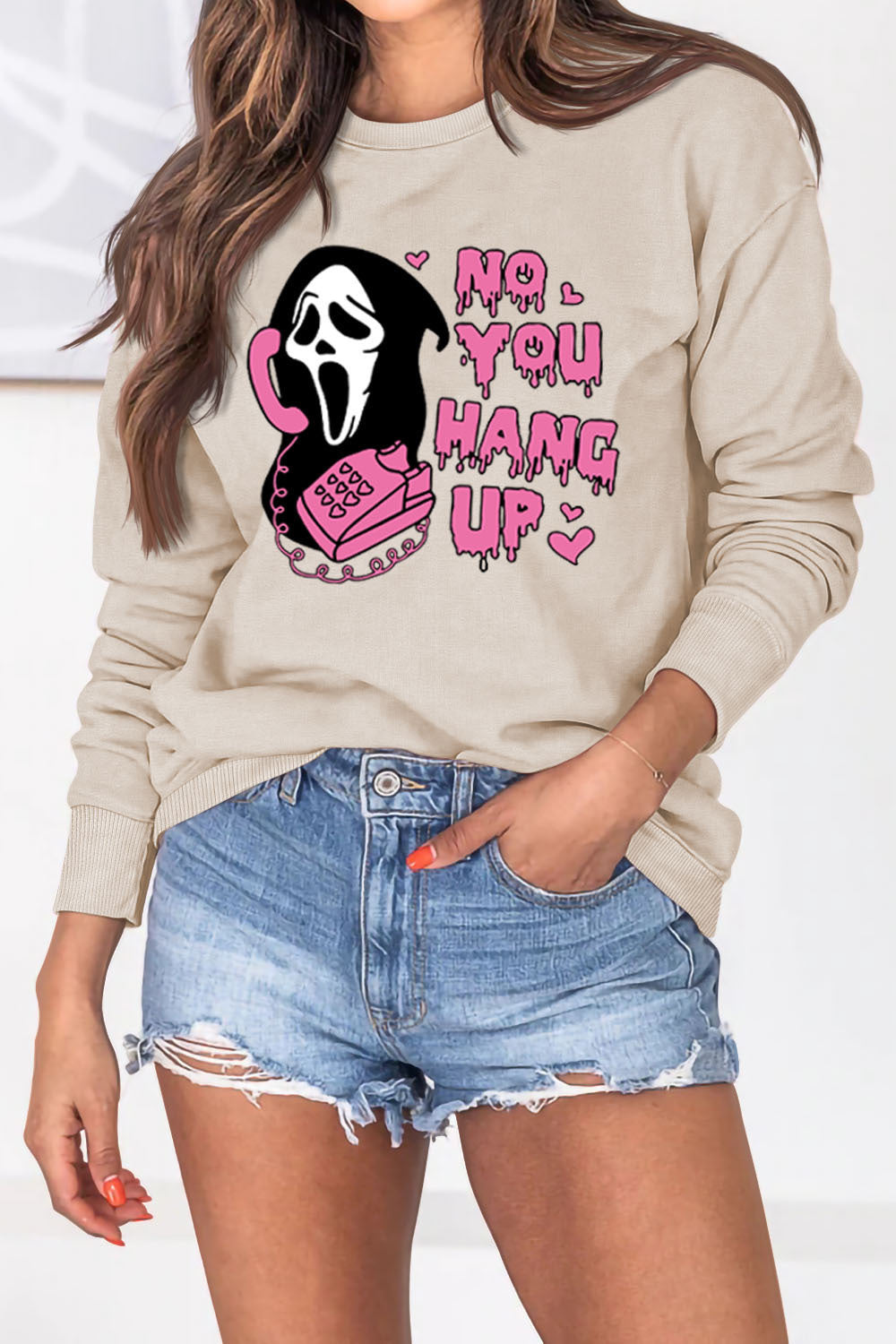 Women's Halloween Ghostface Pullover