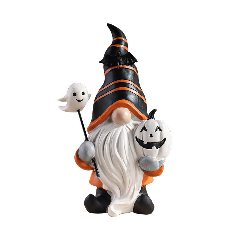 Halloween Pumpkin Elf Wizard Mini Resin